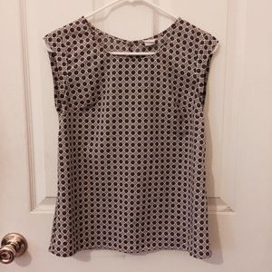 Cap-Sleeve Patterned Blouse